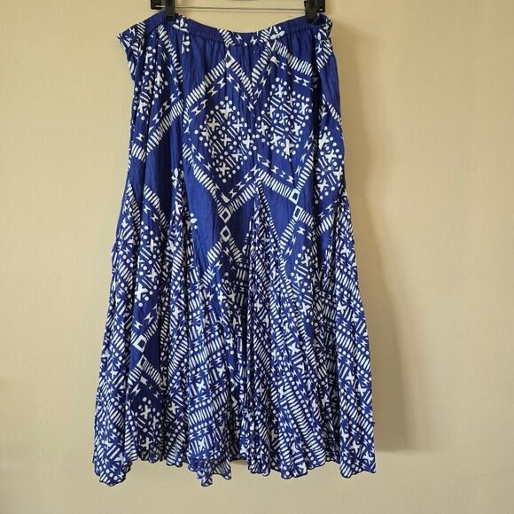 Soft Surroundings Womens Maxi Skirt Blue and White Size PXL Bohemian Fairycore - Picture 4 of 6